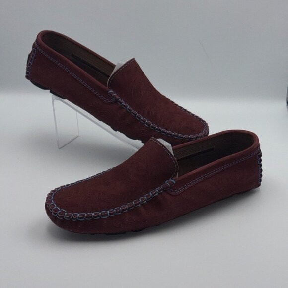 Robert Graham Verrazano Maroon Red Leather Loafer Slip On Made in Brazil Size 10 - Picture 4 of 10